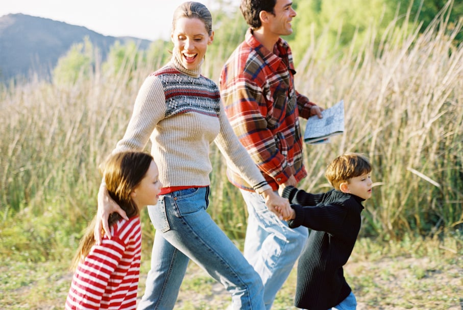 Family hiking